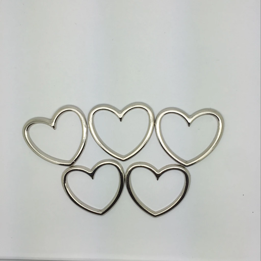 5Pcs Sliver Alloy Heart Circle Rings DIY Charms for Womens Collar Choker Leather Necklace Jewelry Leg Ring Garter Belt Making