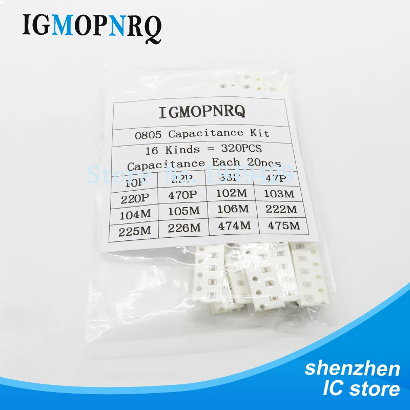 16 значений * 20 шт. = 3 0805 SMD конденсатор набор образцов 10PF-22UF | Электронные