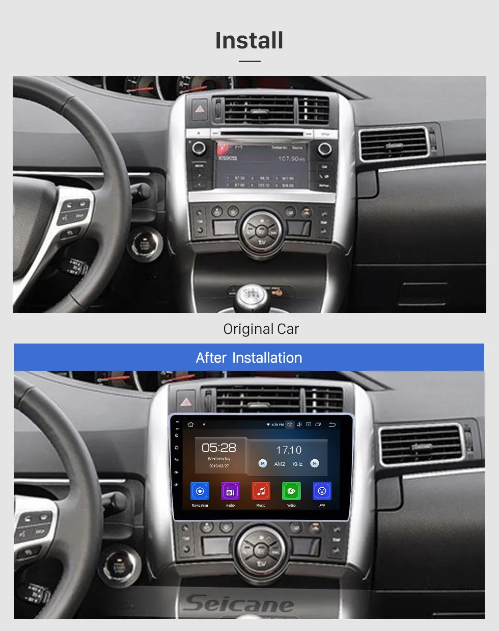 Seicane Android 9,0 gps Автомобильный мультимедийный плеер для Toyota Verso 2011- с Carplay wifi USB AUX поддержка зеркального соединения OBD2 SWC