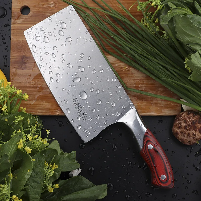 

Chinese Kitchen Knife 4Cr13 High Carbon Cleaver Durable Chef Slicing Chopping Knife Ultra Sharp Blade Color Wood Handle Knives