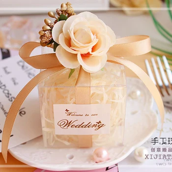 

20pcs New transparent plastic wedding creative candy gift box Wedding candy box European custom wedding wedding box Candy box