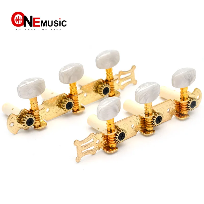 

A set of 1R1L Classical Guitar Locking String Tuning Pegs Keys Tuners Machine Heads Gold