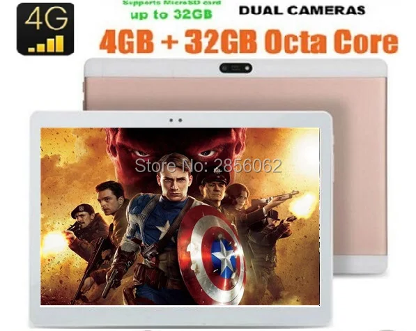 Free shipping 10 inch Tablet Octa Core 4GB RAM 64GB ROM 1920X1200 IPS 8 0MP Unlock