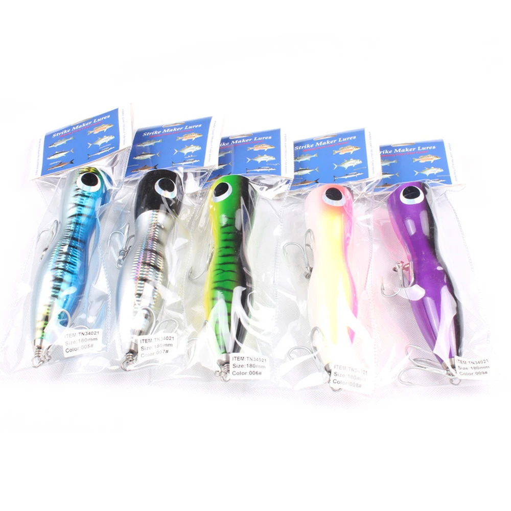 

MIZUGIWA 5 pcs GT Wood Popper 7" Topwater Handmade Lure Surface Floating Surf Fishing Saltwater Plugs Offshore Bait Striper Tuna