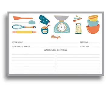 

30sheet 4x5.6 inches Kitchenware Recipe Cards Double Sided cardstock paper party decoration for home kitchen cards