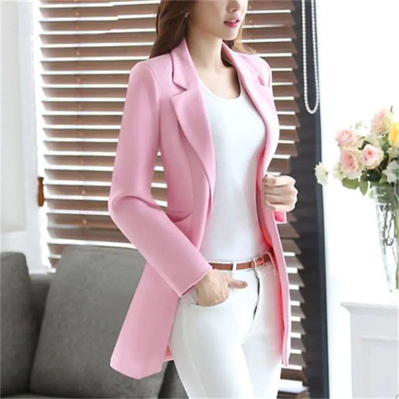 Long suit jacket female spring and autumn new slim fashion