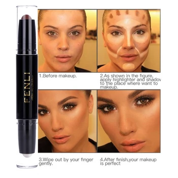 

Facial Contour Stick Cover Blemishes Brighten Skin Color Create V-shape Face Highlighters Bronzers Stick