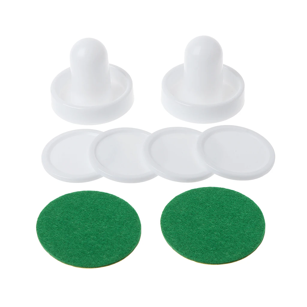 

White Air Hockey Accessories 50mm Goalies & 60mm Puck Felt Pusher Mallet Adult Table Games Entertaining Toys