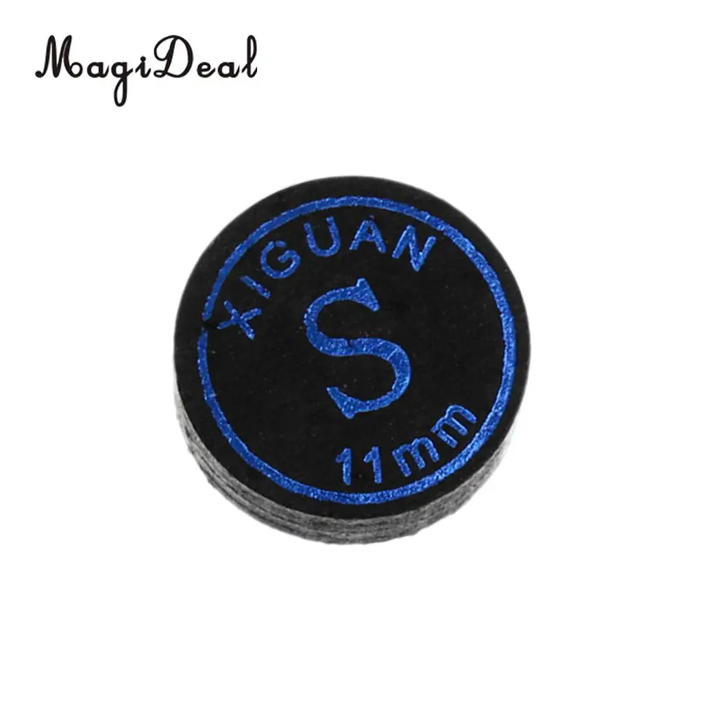 MagiDeal High Quality 11mm Soft Pigskin Leather Billiard Pool Cue Tips Black Table Game Professional Snooker Billiard Accessory
