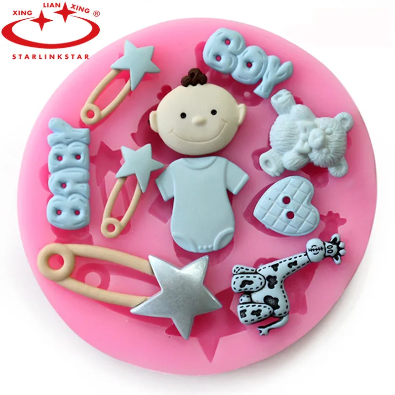 1Pc 3D Silicone Baby Cake Mold Babies For Sale Sugarcraft Fondant Decorating Tools Kitchen Accessories | Дом и сад