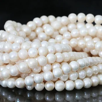 

Vintage fashion 8-9mm white natural freshwater pearls women weddings party fit diy beauty gift jewelry making 15inch B1327