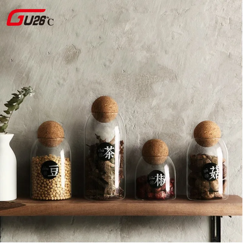

Creative Kitchen Transparent Storage Bottles For Bulk Products Jars With Lid Spices Sugar Tea Coffee Container Organizer Cans