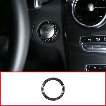 

Real Carbon Fiber Car Engine Start Button Ring Stickers For Mercedes Benz C Class W205 GLC X253 2015-2019 Car Accessories