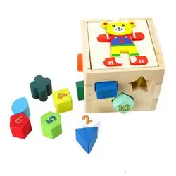 Кэндис Го! Развивающие деревянная игрушка медведь коробка мудрость геометрическими фигурами Комбинационной игры ребенка раннего