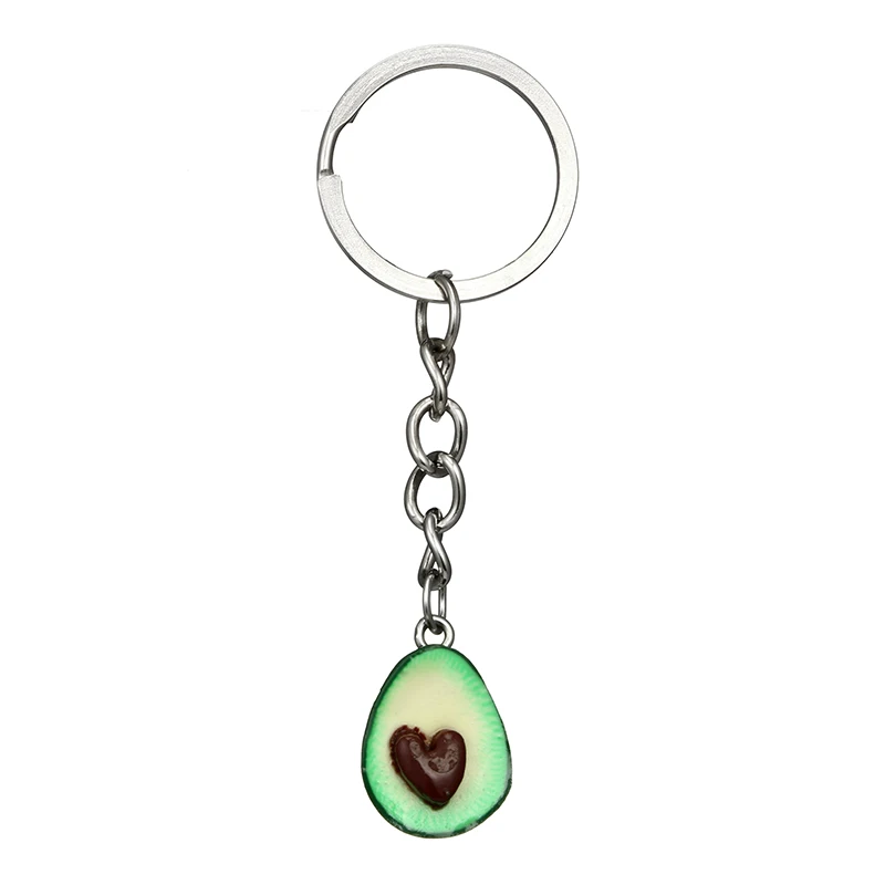 

Cute green avocado friendship keychain set hearts asymmetric bff avocado gift friendship key chain