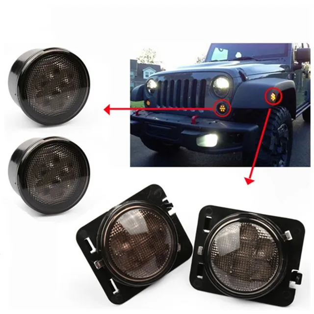 Smoke Lens Yellow Led Front Replacement Turn Signal Light Fender Smoke Lens Yellow Led Front Replacement Turn Signal Light Fender Side Marker Embly For