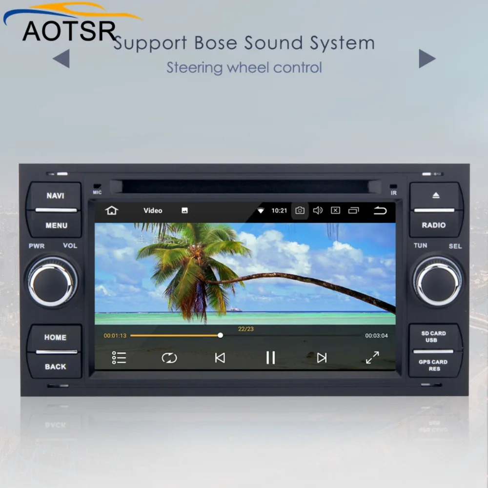 Best Car Multimedia Player Android 8.0 GPS 2 Din car dvd player for FORD/Focus/S-MAX/Mondeo/C-MAX/Galaxy wifi car radio head unit BT 4