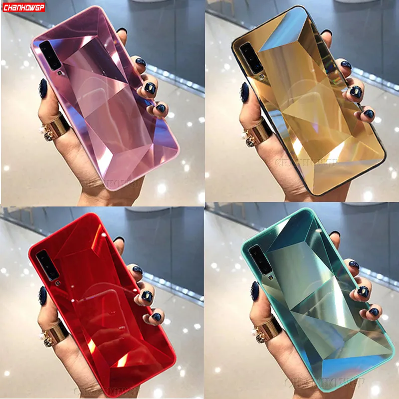 3D зеркальный чехол для samsung Galaxy A50 A30 A40 A10 A20 A70 M10 M20 M30 A7 A750 роскошный чехол s Мягкий чехол из ТПУ с узором Fundas