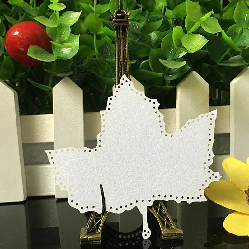 50PCS 10Color Laser Cut Art Maple Leaf Wedding Invitation Place Card  Escort Card  Cup Card Wine Glass Card For Wedding Decor