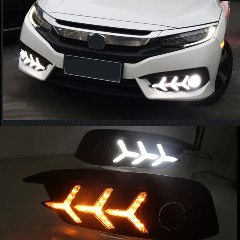 Shinman Car drl with flowing turn signal light For Honda Civic 10th