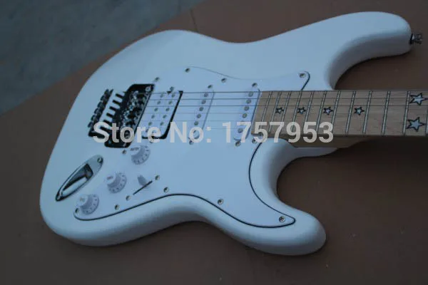 

Factory custom shop 2017 Newest Custom ST white 5 star inlay Electric guitar with Floyd Rose Tremolo!!! Free shipping (hai 4