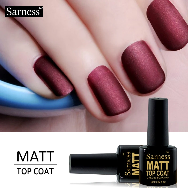 

Sarness Matte Top Coat Nail Gel Lucky Color Semi Permanent Nail Art Decorations Gel Lacquer UV LED Lamp Soak Off Gel Nail Polish