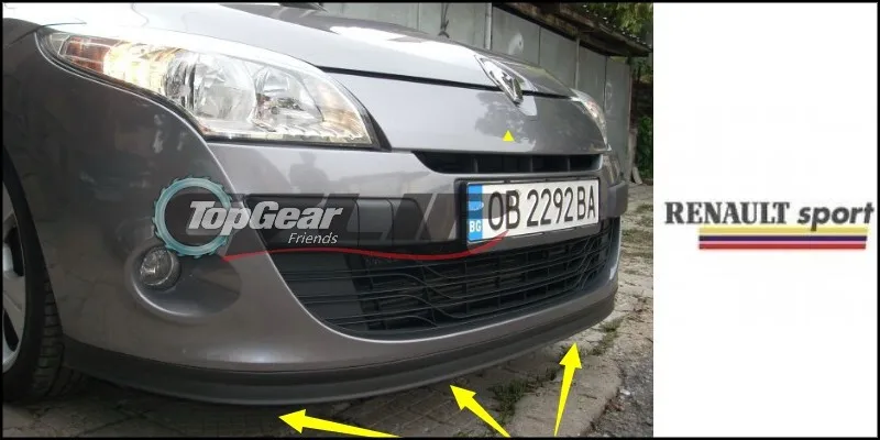 Бампер для губ отражатель губы для Renault Fluence/SM3 передний спойлер юбка для TopGear вентиляторы для автомобиля Тюнинг вид/обвес/полоса