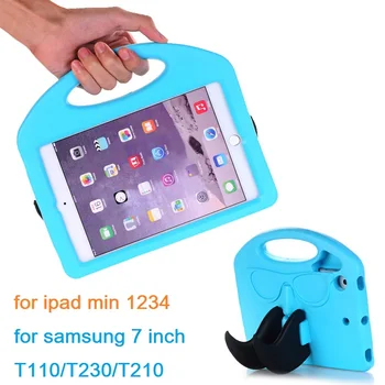 

FULCLOUD Protective Case for Apple ipad mini 1234 for Samsung 7 inch T110/T230/T210 cover child Anti fall EVA shell Beard shape