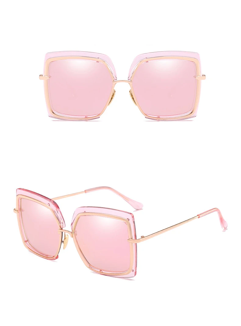 ROYAL GIRL, роскошные квадратные солнцезащитные очки для женщин, негабаритные винтажные брендовые дизайнерские очки, женские плоские ретро очки, UV400 ss174