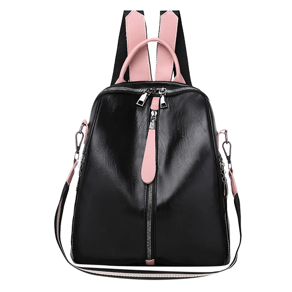 

Fashion Portable PU Leather Backpack Women 2019 Large Fashion Backpack Large Capacity Computer Bag Solid Color Shoulder Bag #G10
