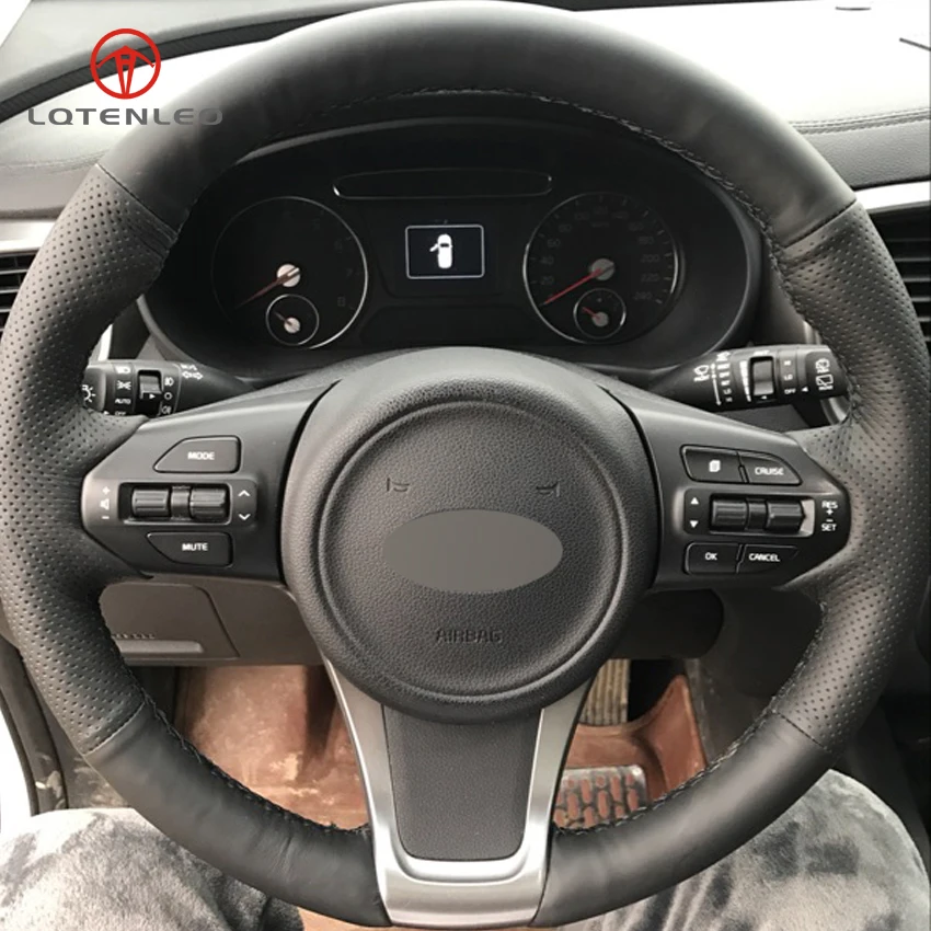 Buy LQTENLEO Black Genuine Leather DIY Hand stitched