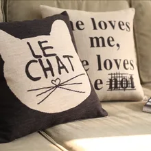 Nordic кошка и подушка с буквами льняной чехол для подушки для дома декоративная подушка для дивана 2 шт