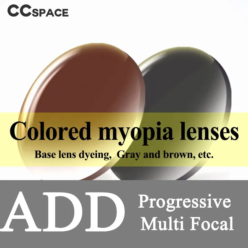 

A Pair Dyed & ADD Progressive Multifocal Optical Lenses Aspheric Prescription Scratch-resistant 1.56 1.61 1.67 Index