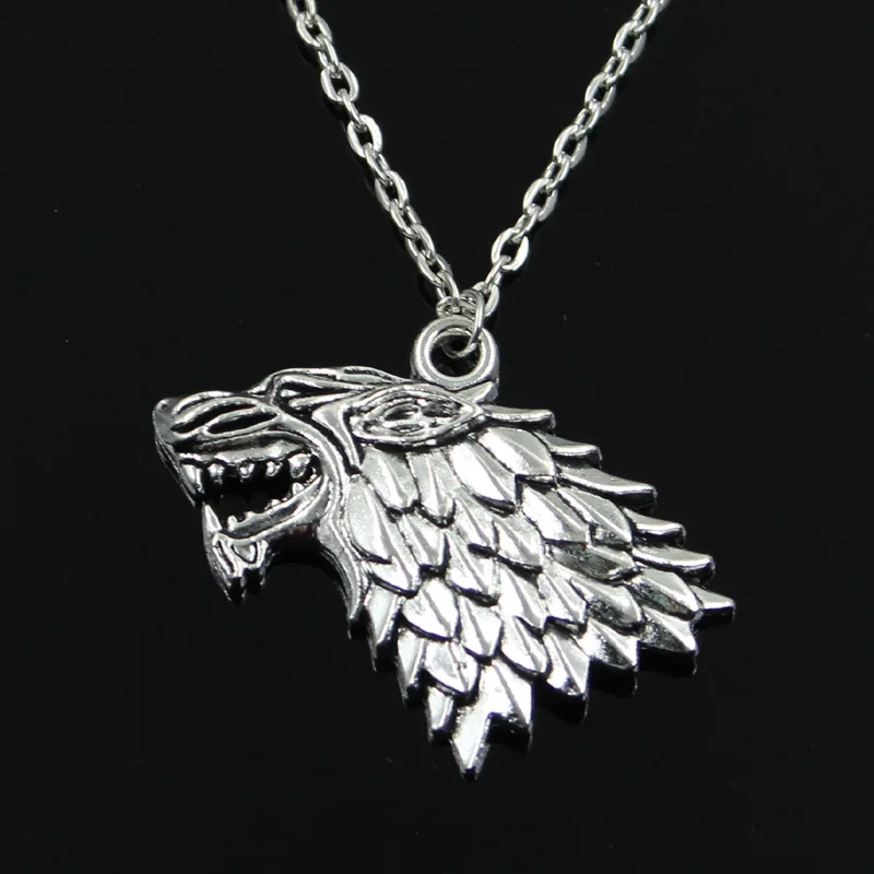 

new fashion ice and fire dire wolf Pendants round cross chain short long Mens Womens silver necklace Jewelry Gift