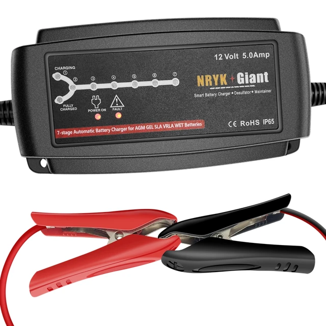 NRYK Giant 7stage 12V 5A Smart Car Battery Charger Desulfator
