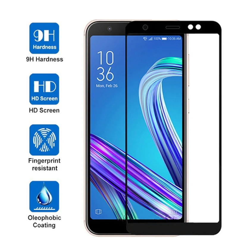 Закаленное стекло с полным покрытием для Asus Zenfone Max Pro M1 ZB602KL 4 ZC520KL 5 Z ZE620KL ZS620KL ZB555KL