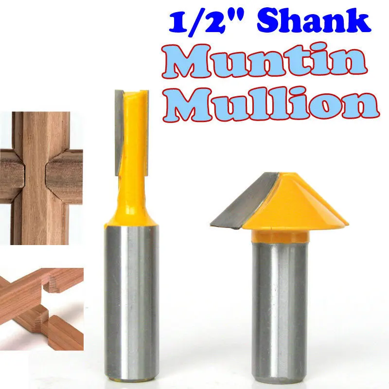 2 pc 1/2" SH Window grill Muntin/Mullion Cutter Router Bit Set