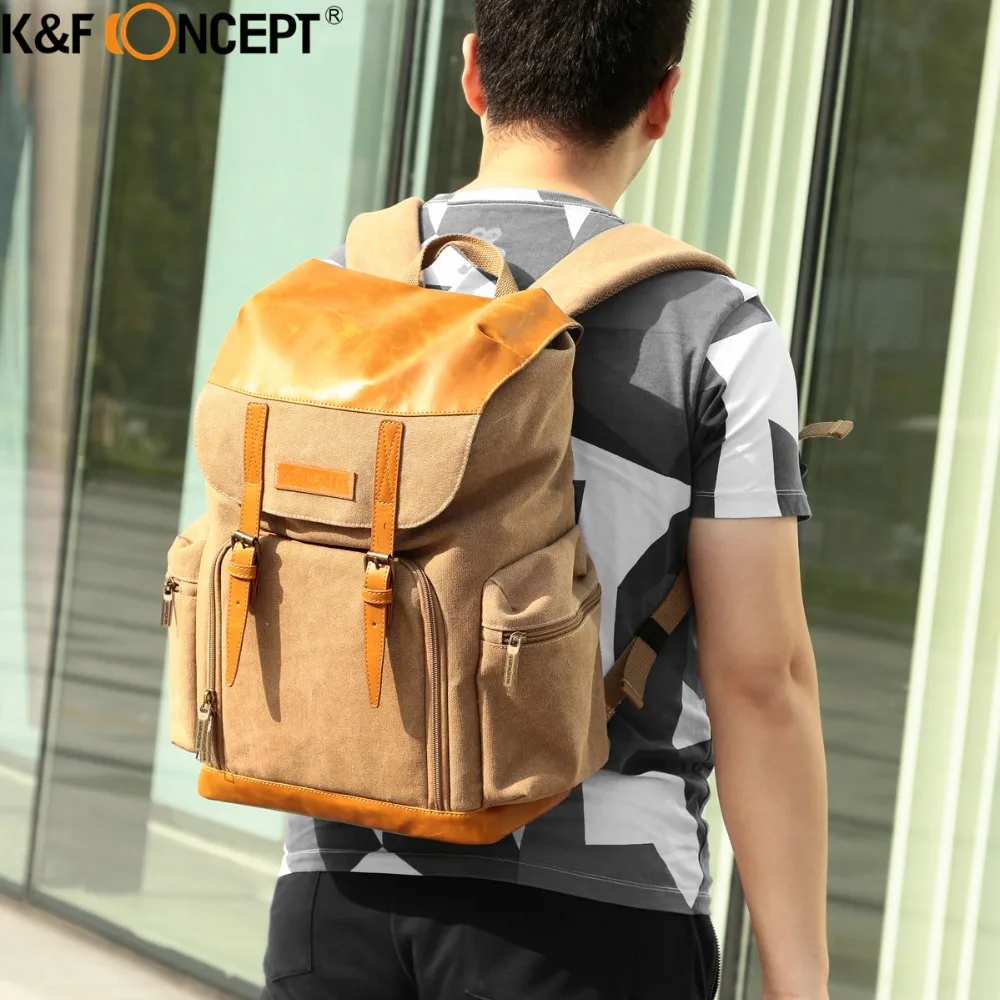 

K&F CONCEPT Waterproof DSLR Camera Backpacks Modern Big Capacity Camera Bag with Rain Cover hold 1 Camera+Multiple Lenses+Items
