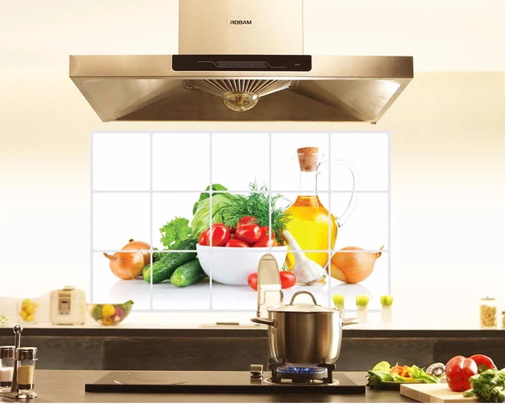 Kitchen Oilproof Wall Stickers Removable Fruit Wall Stickers Art Decor Home Decal Wallpaper Kitchen Oilproof Mural Dropship #YL