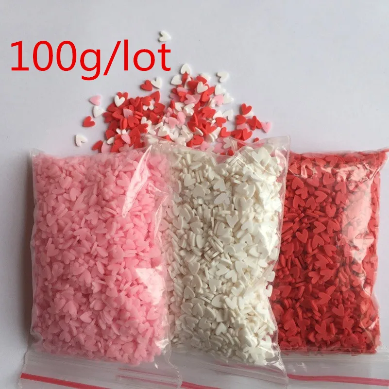 

100g Clay Heart Shaped Chocolate Sprinkle Simulation Food Cake Polymer Clay Sweets Deco Parts Mobile Phone Beauty Decoration DIY