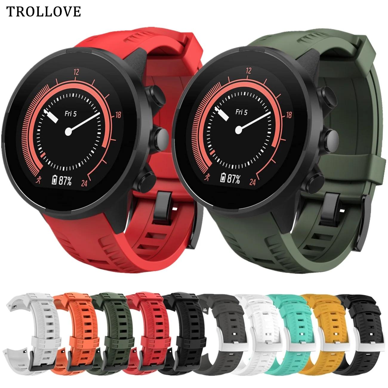 Высококачественный силиконовый ремешок для часов Suunto 9 / Brao сменный аксессуары