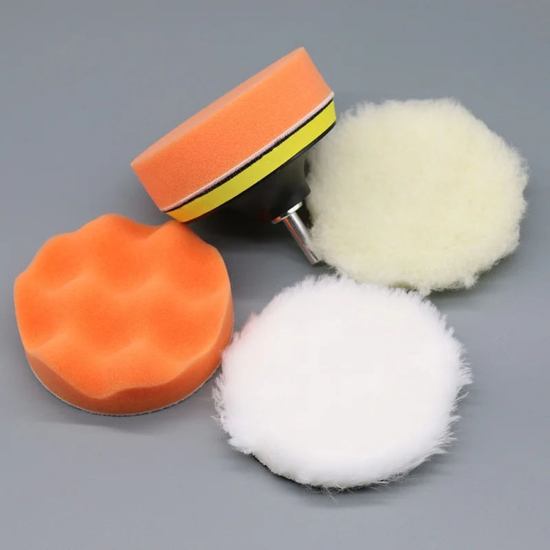 

5-piece Car waxing and polishing pad Kit with Drill Adapter Buffing Sponge Disc Wool Disc Polishing Wax Sanding Pad Kit for auto