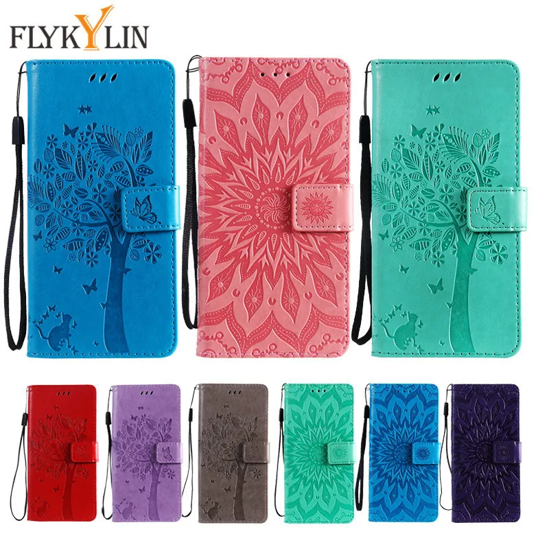 

Leather case on For Coque Huawei Y7 2019 case cover For Etui Huawei Y7 Pro Prime 2019 Luxury 3D Tree Cat Wallet Flip Phone cases