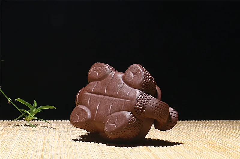 Аутентичная фиолетовая глина yixing чайник с узорами чисто ручной работы черепаха скульптура дракона чайный поднос аксессуары подарок на заказ