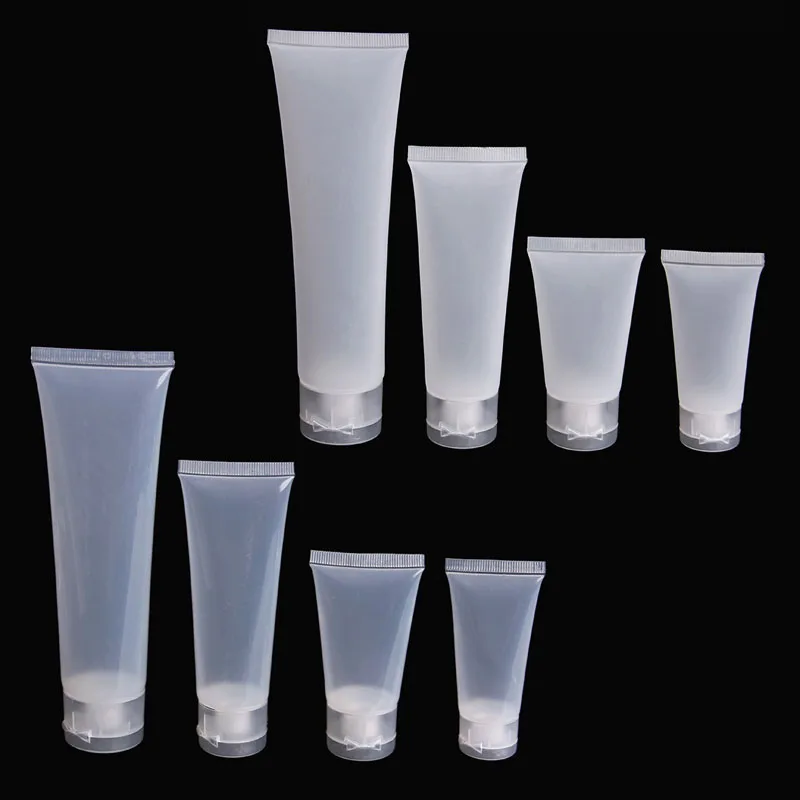 

20ml 30ml 50ml 100ml Empty Portable Travel Tubes Squeeze Cosmetic Containers Cream Lotion Plastic Bottles 1Pc transparent/White