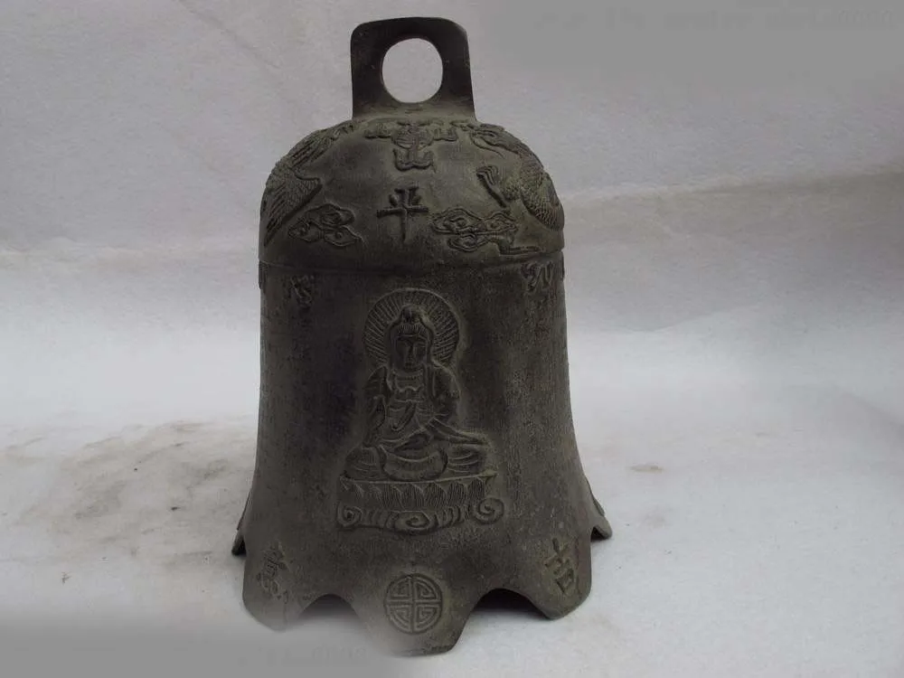 

8 Tibet Buddhism Bronze copper dragon phoenix Sakyamuni Kwan-Yin fengshui Bell SD 506