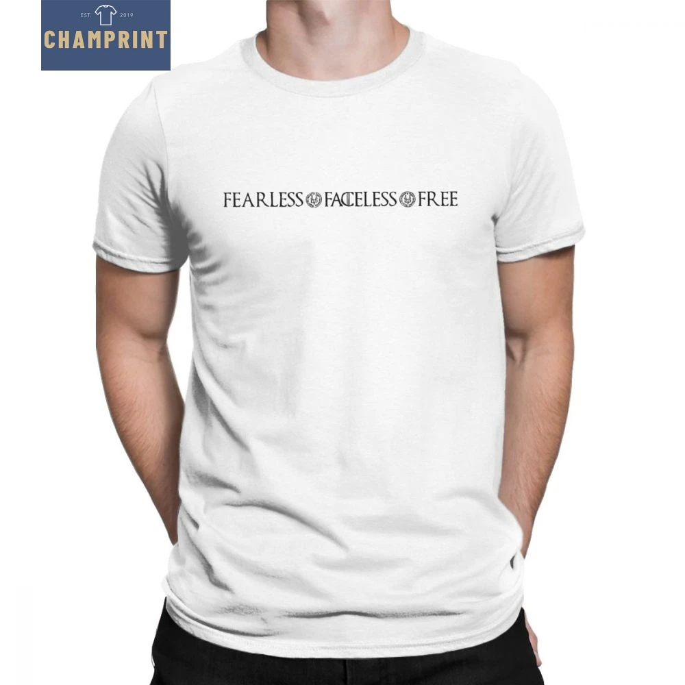 

Game Of Thrones T-Shirts Fearless Faceless Free Funny House Of Stark T Shirts Man Short Sleeve Cloth Plus Size Tees Pure Cotton
