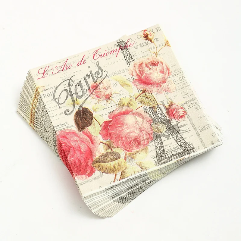 2 x Decoupage napkins 25*25cm 3 ply rose paper napkin for decoupage