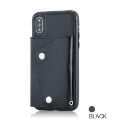 Black Лидер продаж сотовый телефон кожаный чехол с бумажником с слот для идентификационной Карты кобура карман ремешком для iPhone X Xs XR - Цвет: Black