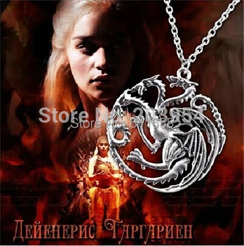 

Movie Free shipping 12pcs/lot the Game of Thrones Targaryen Pendant necklace fashion jewelry wholesale trendy steampunk style